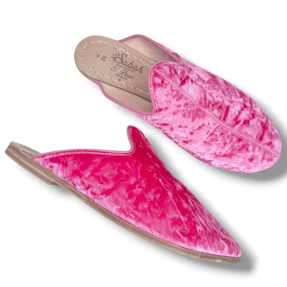 Sabah Hot Pink, Crushed Velvet: The Azalea Baba Mule Clog Shoe Women’s Size 39 M